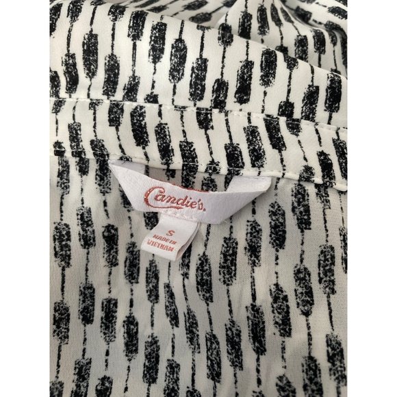 Candies black and white long sleeve button down size small - Picture 3 of 4